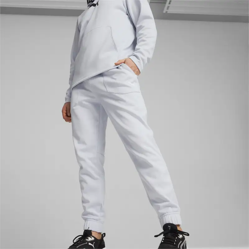 PUMA Knitted Sports Pants Men's White Gray-2