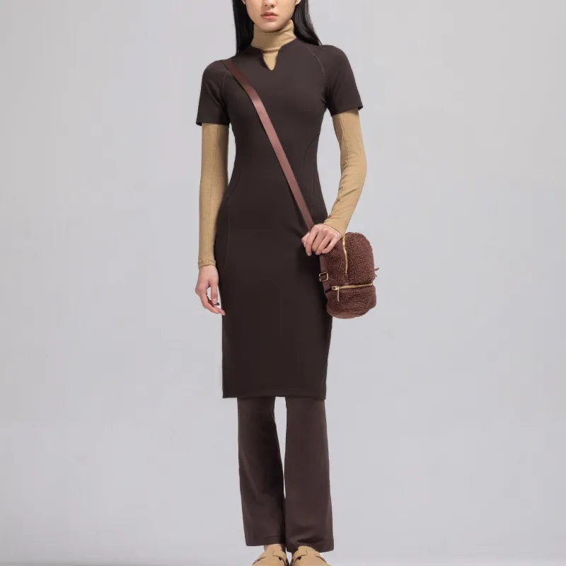 Lululemon Short Sleeved Dress Women's Drip Coffee-2