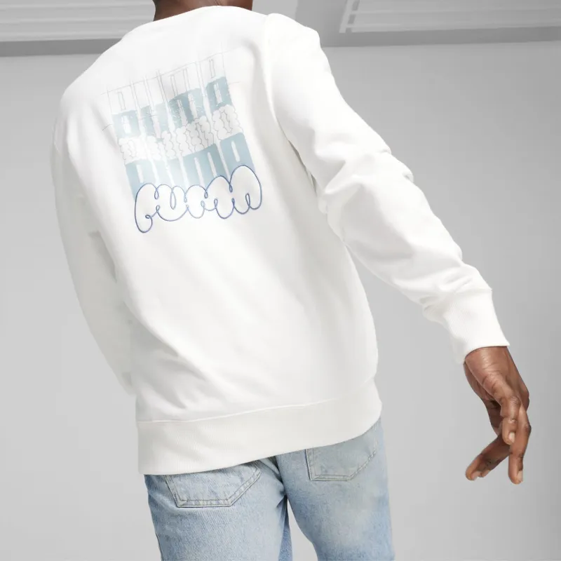 PUMA BRAND LOVE Men's Crew Sweatshirt Men's White-3