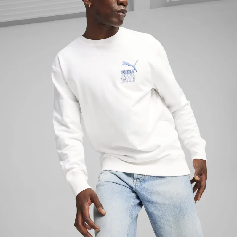 PUMA BRAND LOVE Men's Crew Sweatshirt Men's White-2