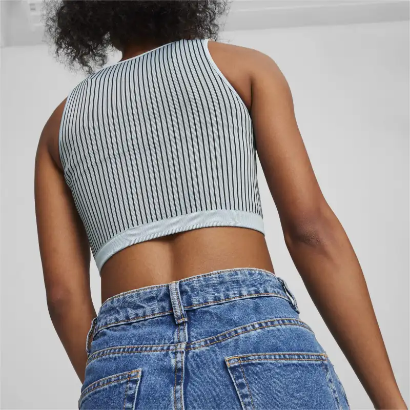 PUMA Tank Tops Women's Blue Gray-3