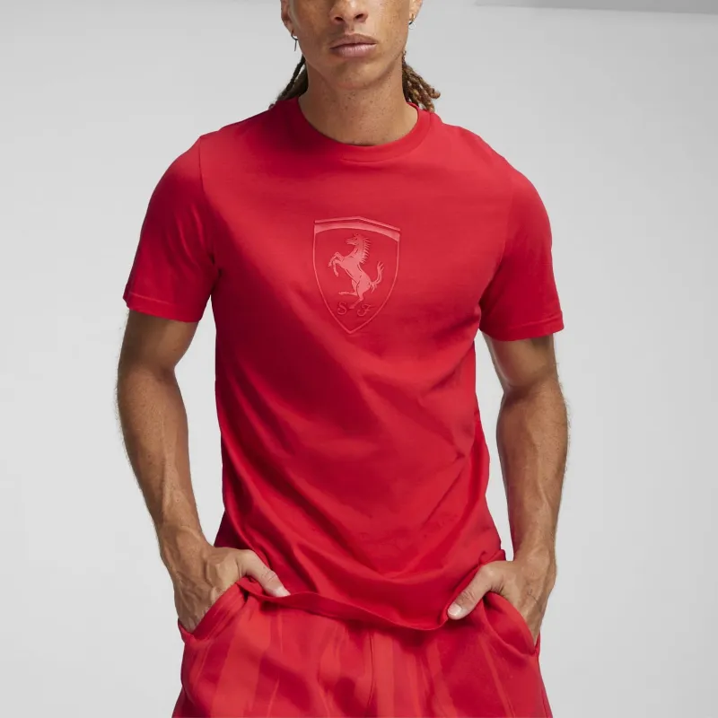 PUMA Scuderia Ferrari Race Big Shield Men's Motorsport Tonal Tee-2