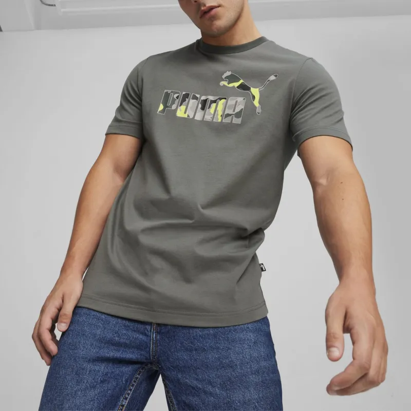 PUMA ESS+ CAMO T Shirts Men Gray-2