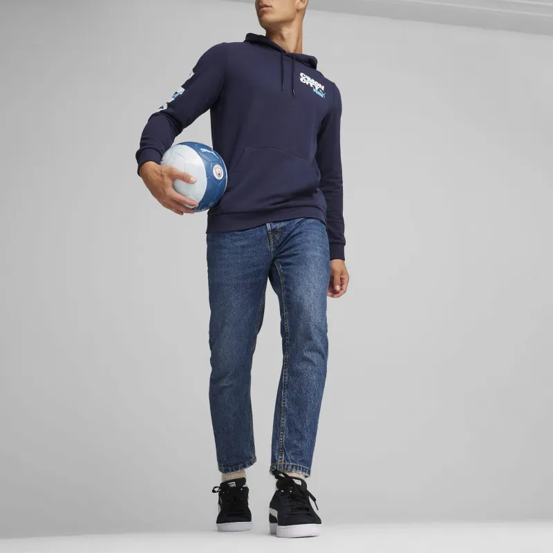 PUMA Hoodie Ftblicons Manchester City Sweatshirt Men's Marine Blue-4