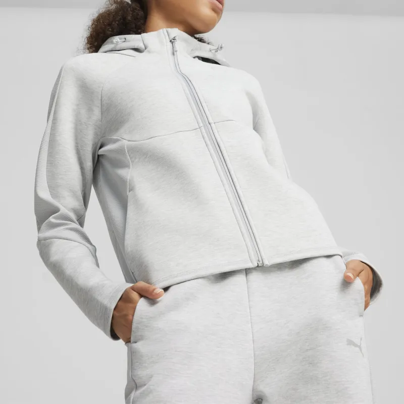 PUMA EVOSTRIPE Women's Full Zip Hoodie Sweatshirt Women's Gray-3