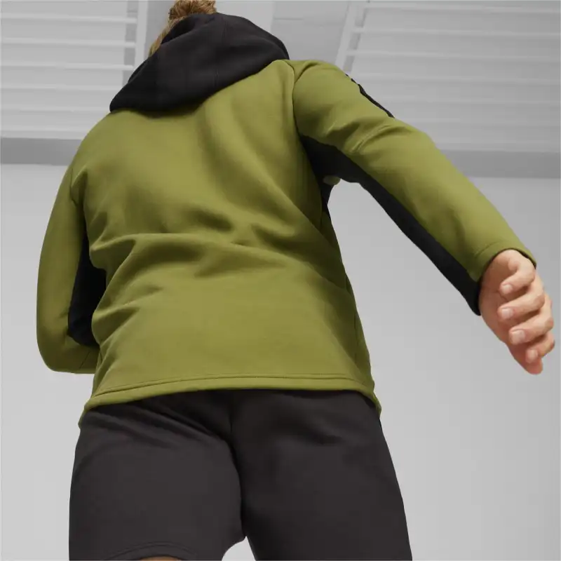 PUMA EVOSTRIPE Men's Full Zip Hoodie Sweatshirt Men's Olive Green-3