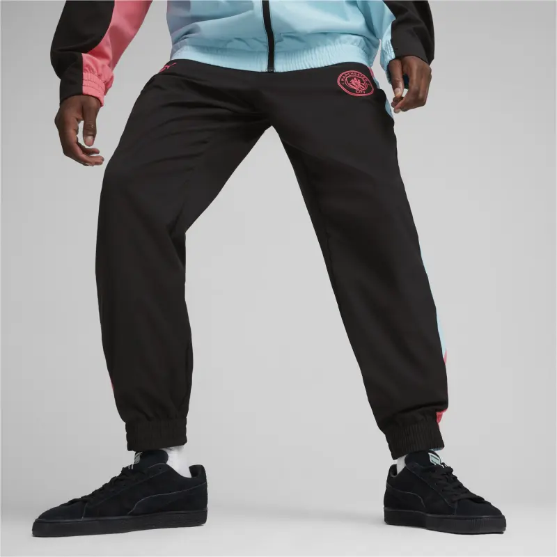 PUMA Manchester City Football Club Knitted Sweatpants Men's Black-2