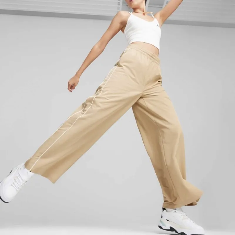 PUMA T7 RELAXED TRACK PANT WV Casual Pants Women's Light Brown-2