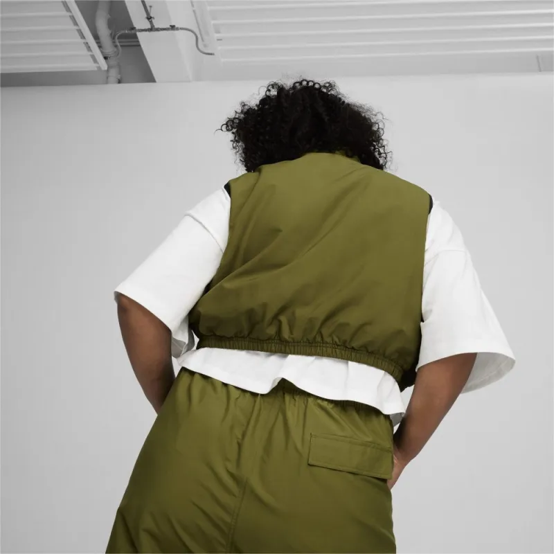 PUMA DARE TO WOVEN VEST Women's Olive Green-3