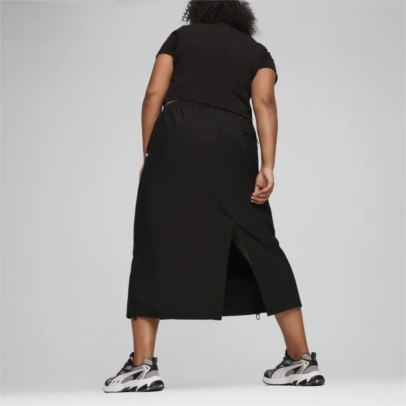 PUMA DARE TO MIDI WOVEN SKIRT Casual Long Skirts Women's Black-3