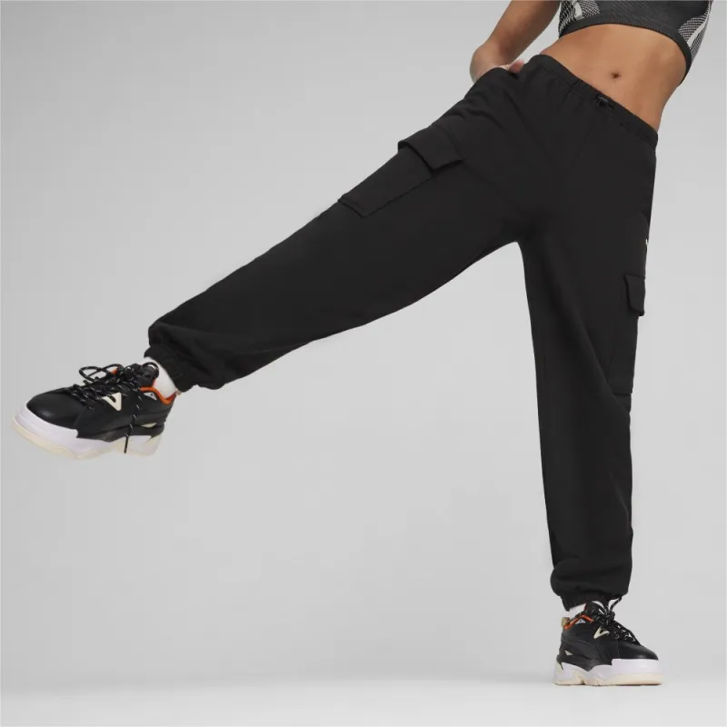 PUMA DARE TO RELAXED CARGO SWEATPANTS Casual Pants Women's Black-2