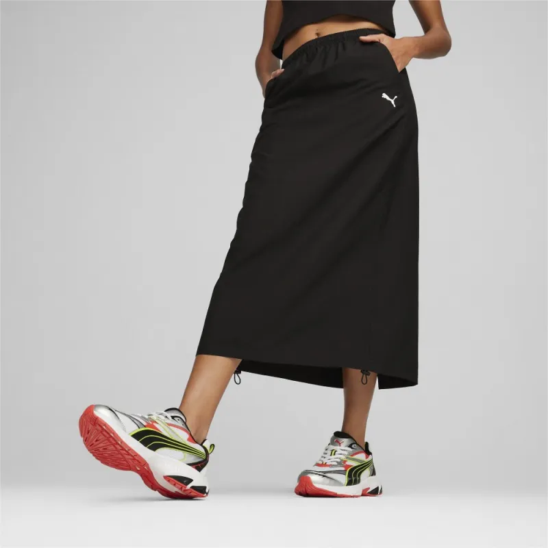 PUMA DARE TO MIDI WOVEN SKIRT Casual Long Skirts Women's Black-2
