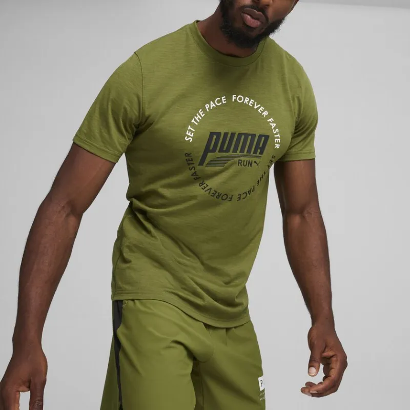 PUMA T-Shirts Men Olive Green-2