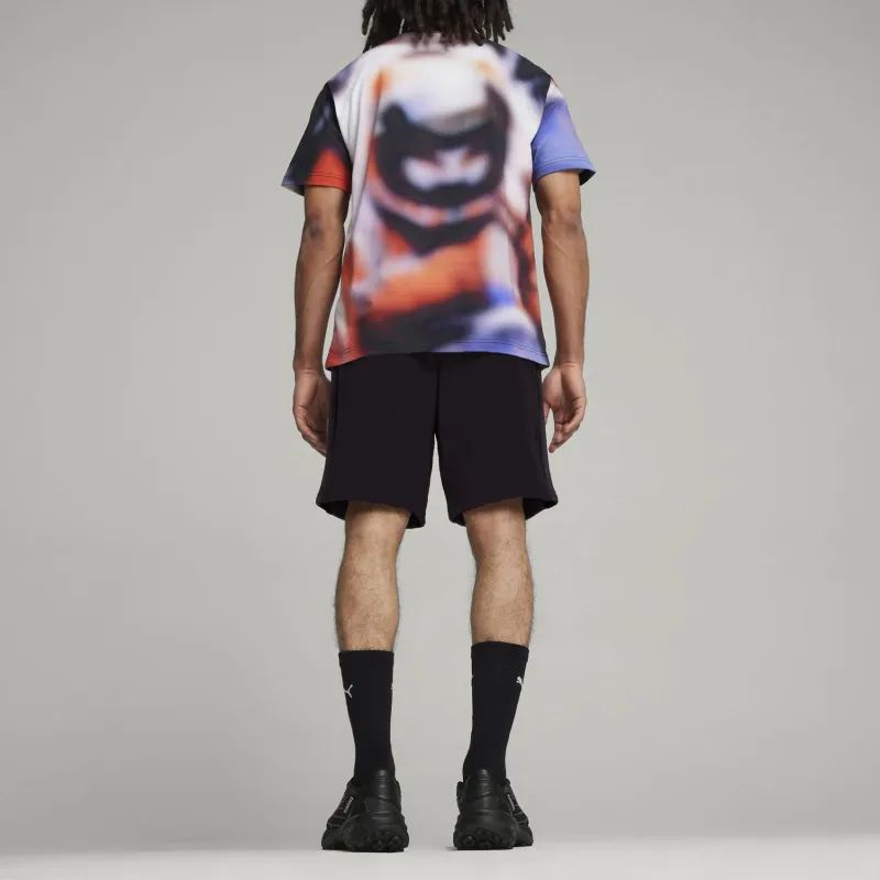 PUMA Logo Printed Drawstring Shorts-4