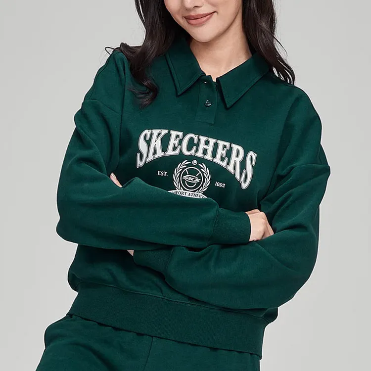 Skechers Sweatshirt Women's Yellow Pine Green-1