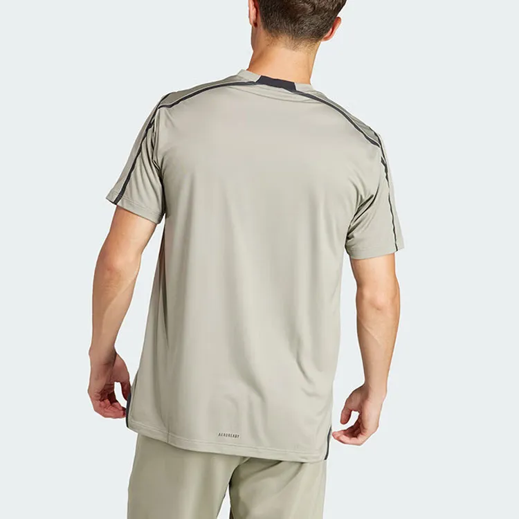Adidas SS24 T-Shirt Men's Egg Stone Silver Gray-3
