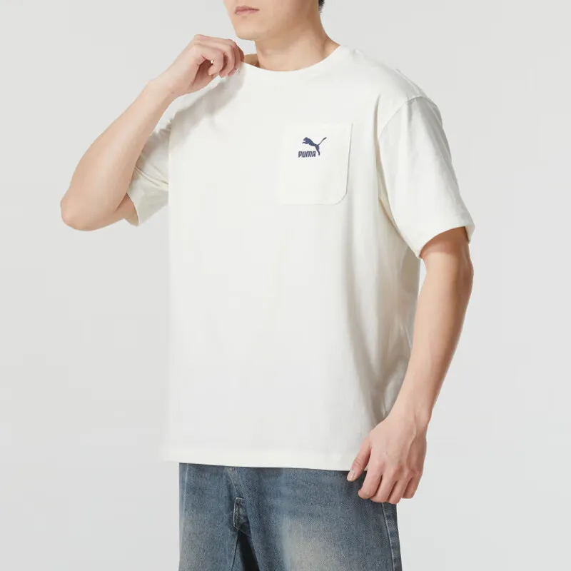 PUMA SS24 Drop Shoulder Sleeve T Shirt Men's White-2