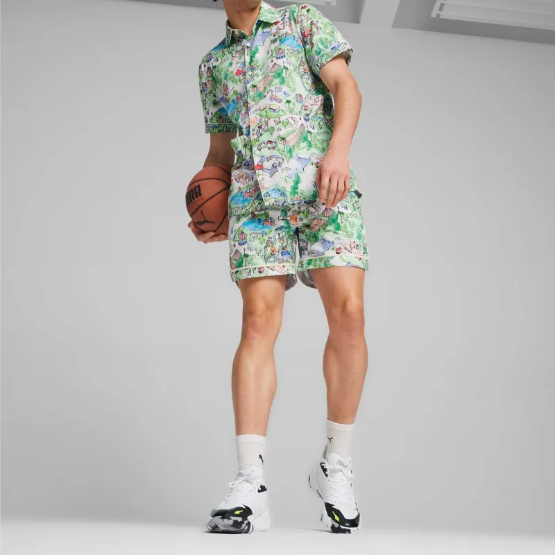 PUMA The Fairgrounds Resort Basketball Shorts Men's Matte Ivory-2