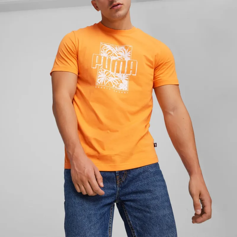 PUMA Essentials+ Palm T Shirts Men Yellow-2