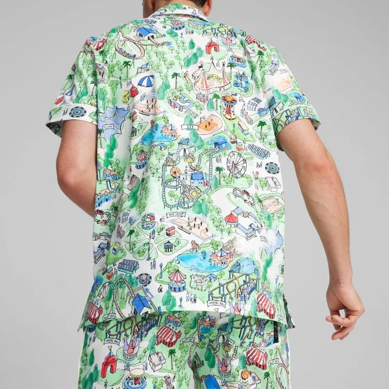 PUMA SS24 The Fairground Resort Shirt Men's Green-4