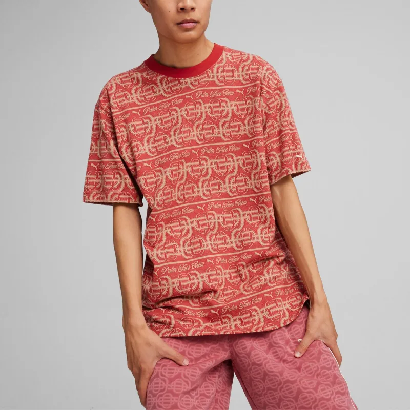 PUMA x Palm Tree Crew T Shirt Men's Red-2