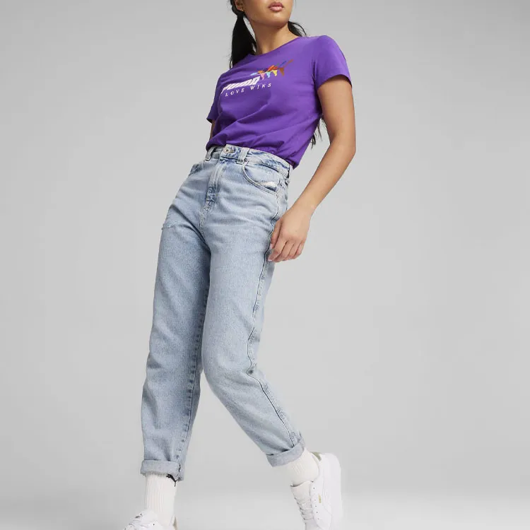 PUMA T Shirts Women's Purple-3
