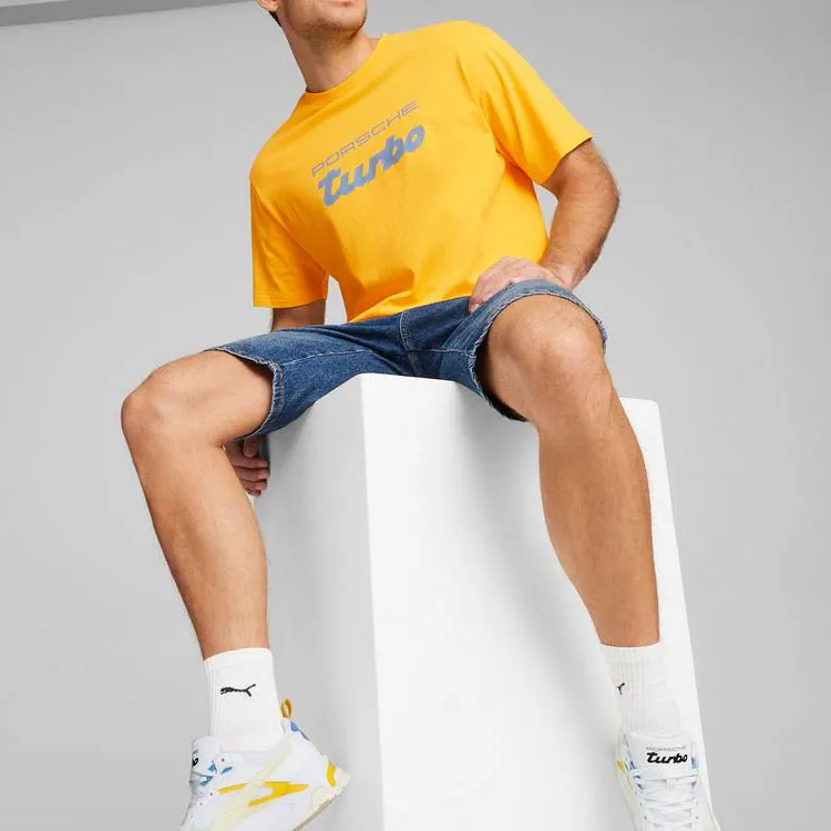 PUMA Porsche Legacy Series T-Shirts Men Yellow-4