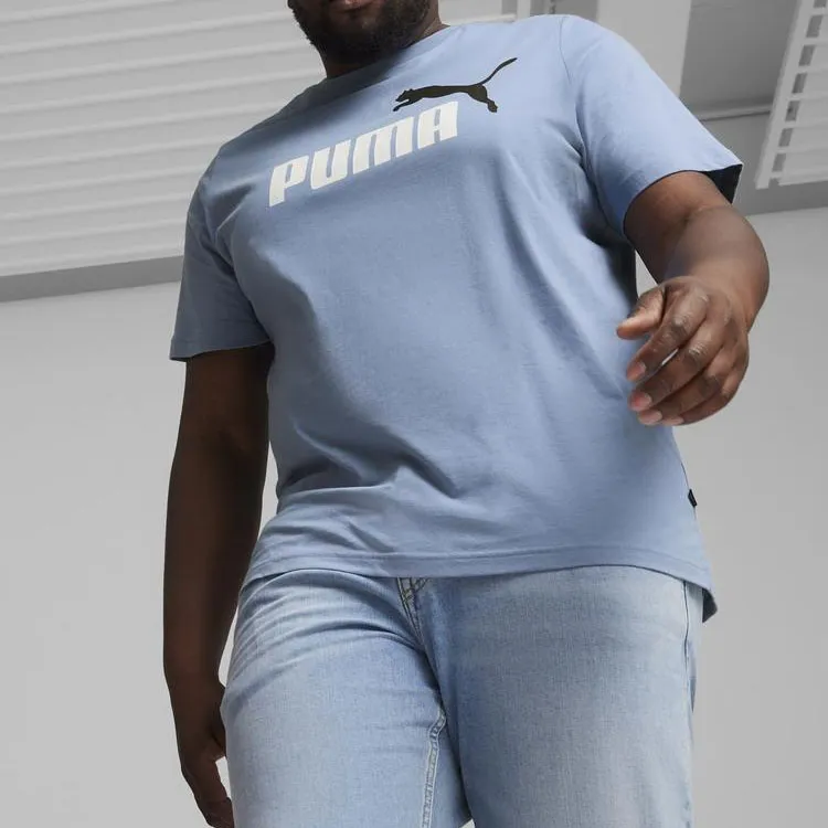 PUMA ESS+ 2 Col T Shirt Men's Blue Gray-2