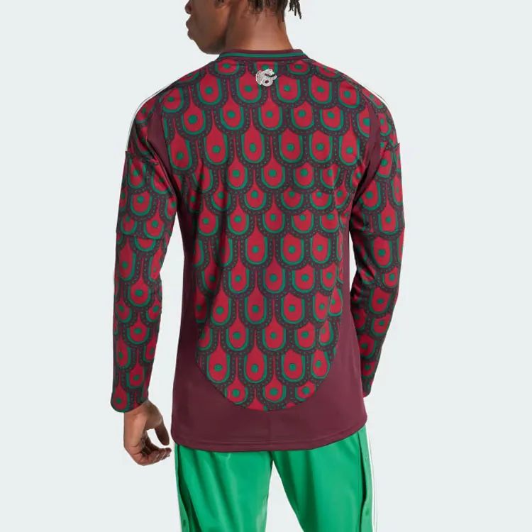 Adidas Free Shipping With AdiClub Mexico 24 Long Sleeve Home Jersey-3