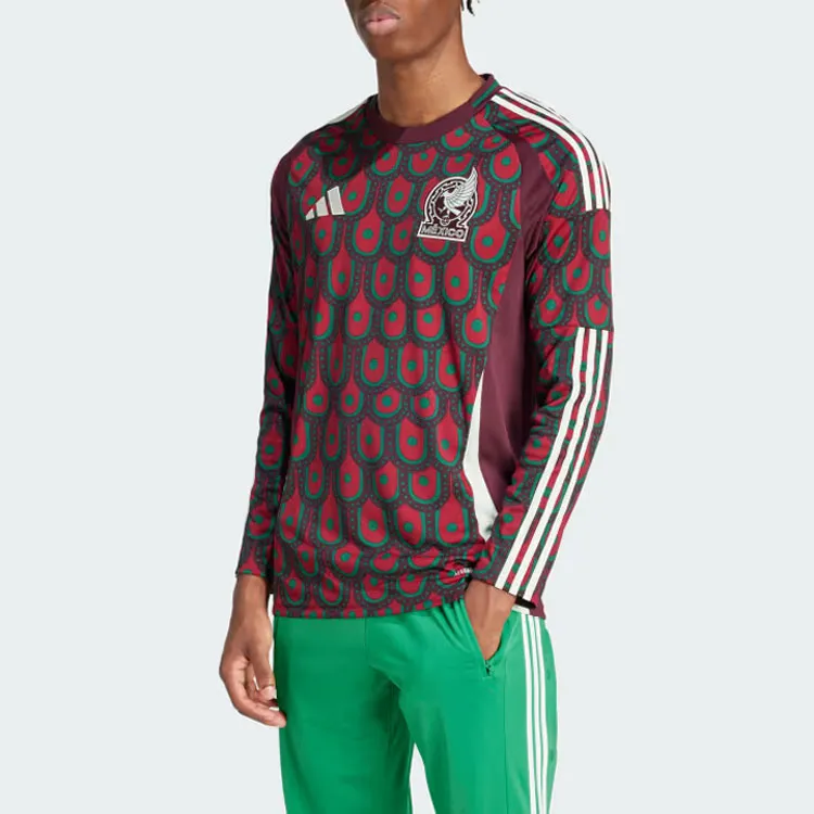 Adidas Free Shipping With AdiClub Mexico 24 Long Sleeve Home Jersey-2