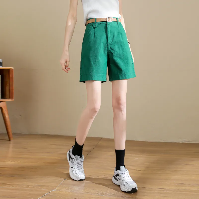 TERRE BLEUE Casual Shorts Women's Green-3