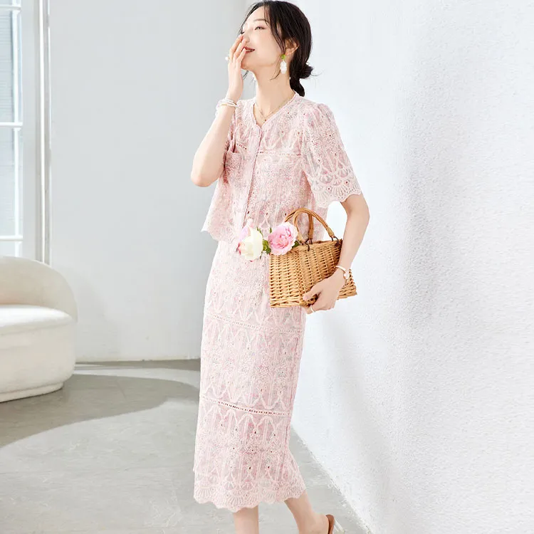 TERRE BLEUE Skirt Set Women's Pink-3