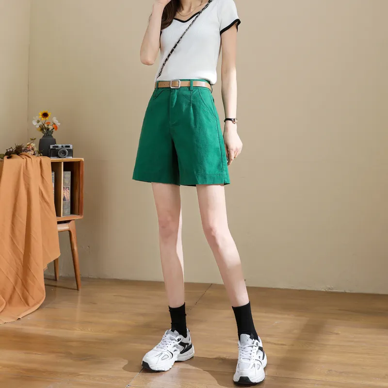 TERRE BLEUE Casual Shorts Women's Green-4