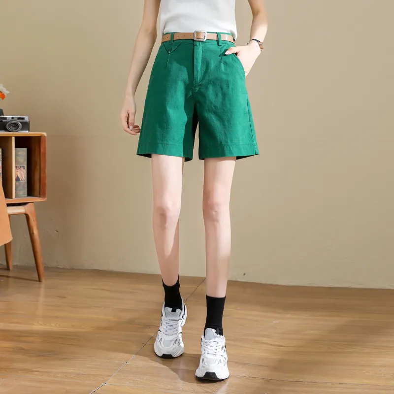 TERRE BLEUE Casual Shorts Women's Green-2