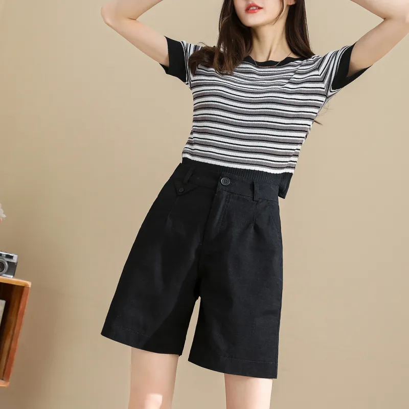 TERRE BLEUE Casual Shorts Women's Black-4