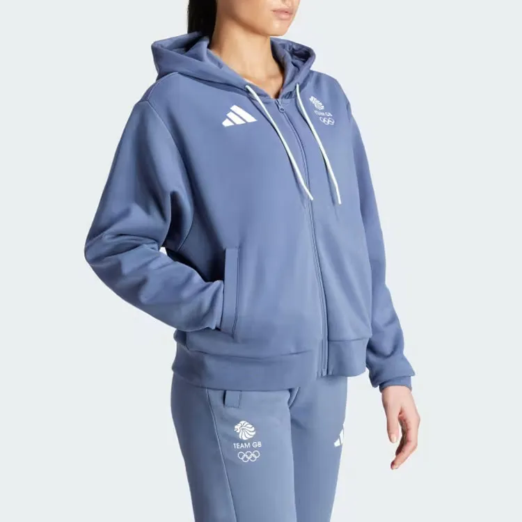 Adidas UK Training Top Olympics Collection TEAM GB HOODIE Sweatshirt Women's Blue-3