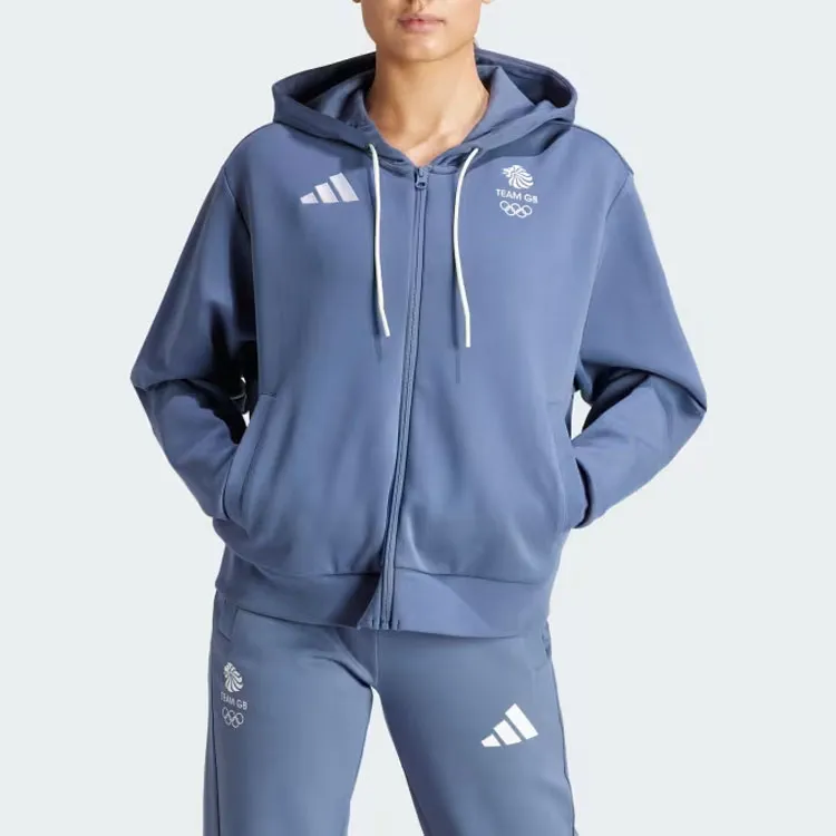 Adidas UK Training Top Olympics Collection TEAM GB HOODIE Sweatshirt Women's Blue-1
