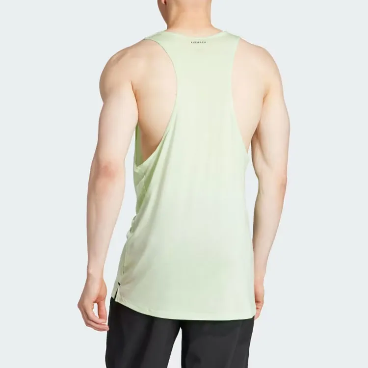 Adidas WORKOUT STRINGER TANK TOP Workout Clothing Men's Green-1