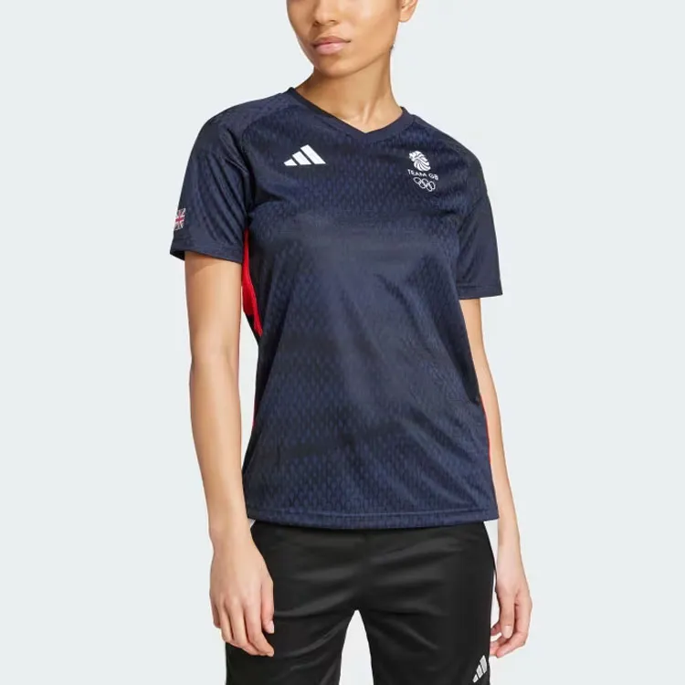 Adidas British Football Team Olympics Collection TEAM GB FOOTBALL JERSEY Soccer Jerseys Women's Legend Ink-3