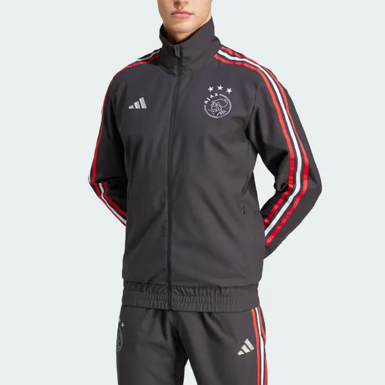 Adidas Ajax Amsterdam AJAX AMSTERDAM THE TRACKSTAND GRAPHIC JACKET Jackets Coats Men's Black-4