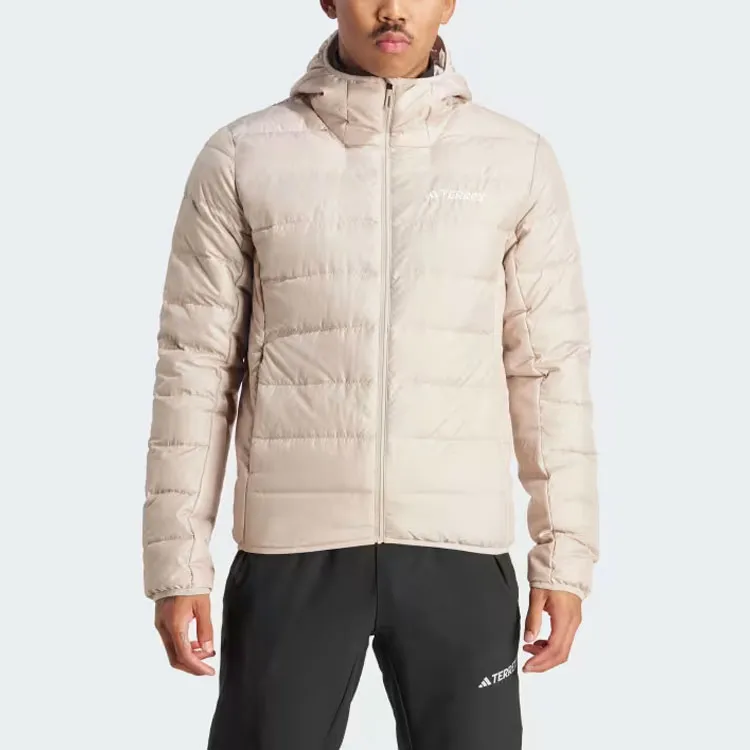 Adidas TERREX MULTI LIGHT DOWN HOODED JACKET Jackets Coats Men's Beige-4