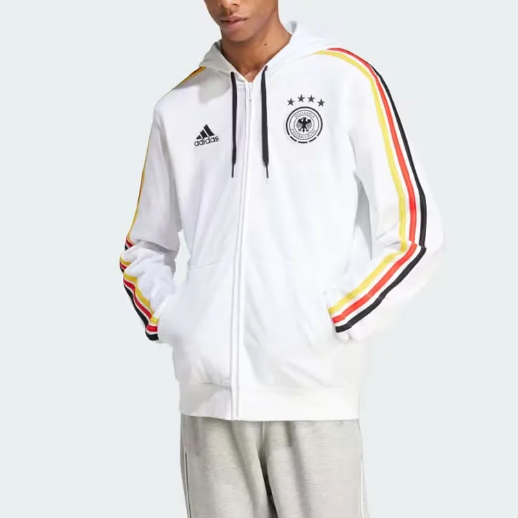 Adidas GERMANY DNA FULL-ZIP HOODIE Soccer Jerseys Men's White-5