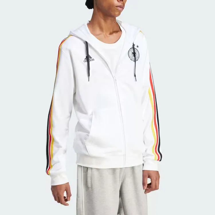 Adidas GERMANY DNA FULL-ZIP HOODIE Soccer Jerseys Men's White-4