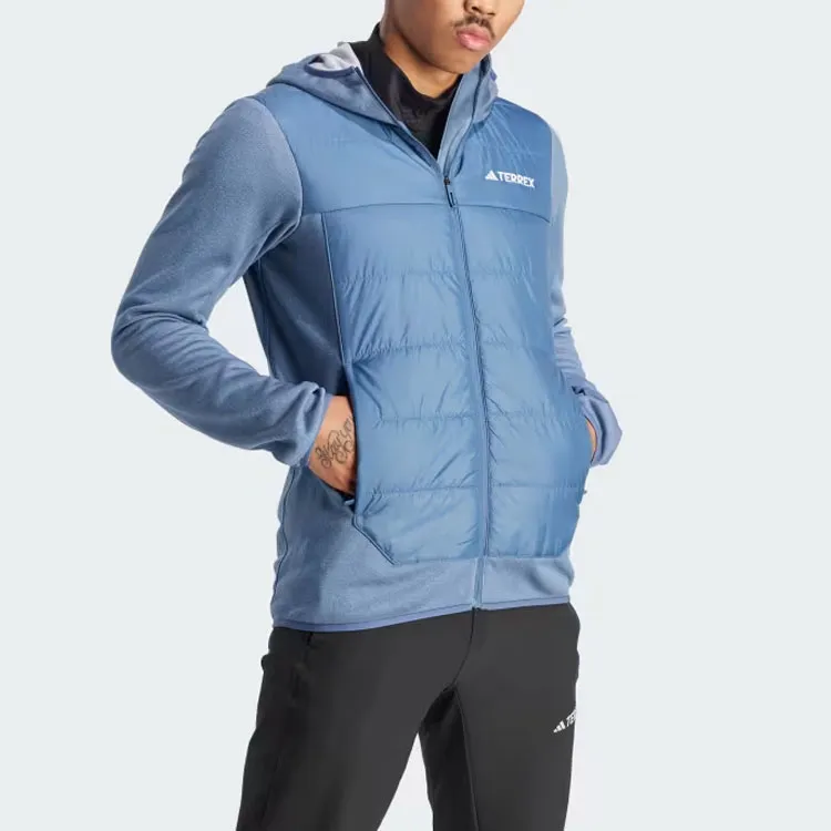 Adidas TERREX MULTI HYBRID INSULATED HOODED JACKET Jackets & Coats Men's Blue-3