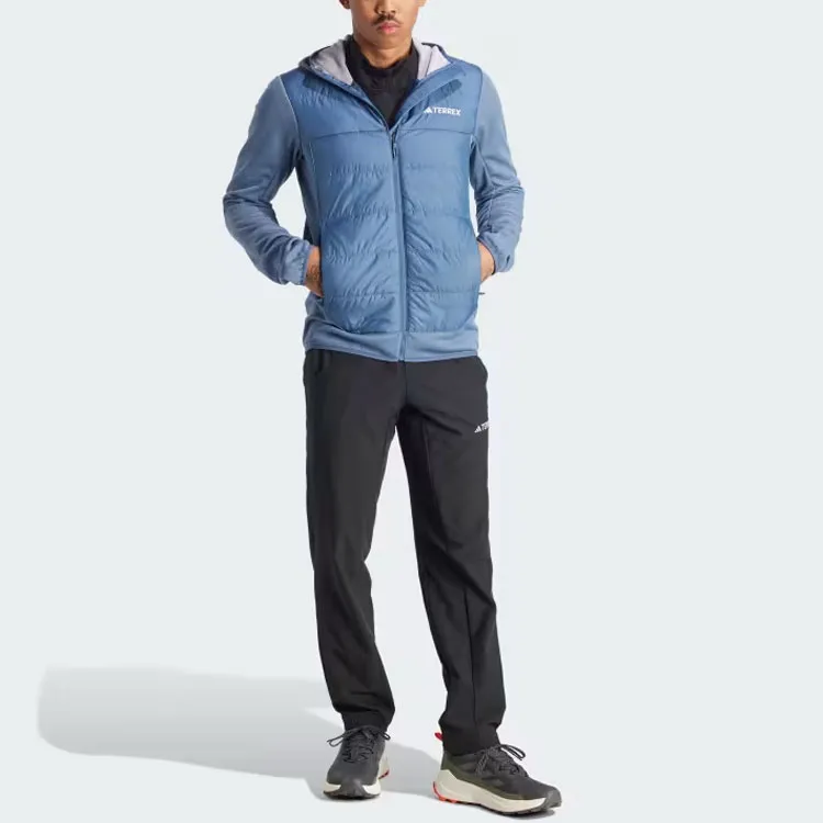 Adidas TERREX MULTI HYBRID INSULATED HOODED JACKET Jackets & Coats Men's Blue-4
