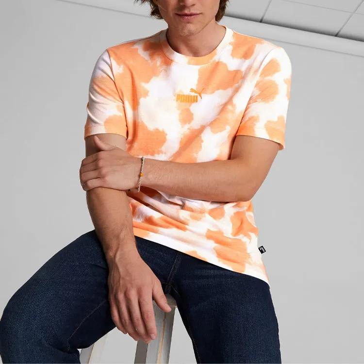 PUMA Cloud Tie Dye T-Shirts Men Orange-3