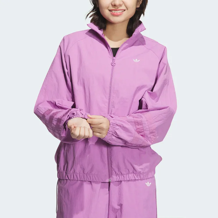 Adidas Originals RUCHED TRACK TOP TRACK TOP Jackets Coats Women's Purple-1