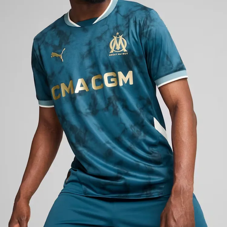 PUMA Olympique De Marseille 24/25 Away Jersey Men Soccer Jersey Men's Blue-2