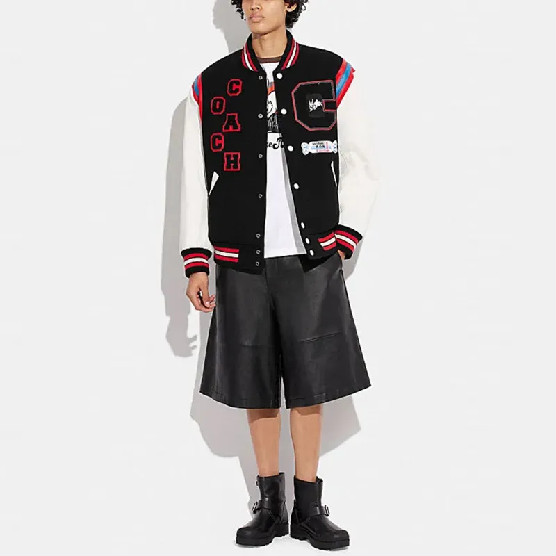 COACH x WHITE RABBIT Baseball Jacket Men's Black-1