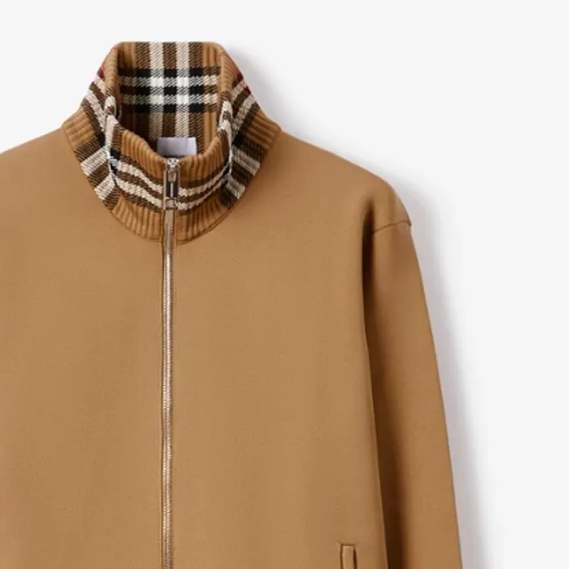 Burberry Check Trim Viscose Blend Track Jacket-3